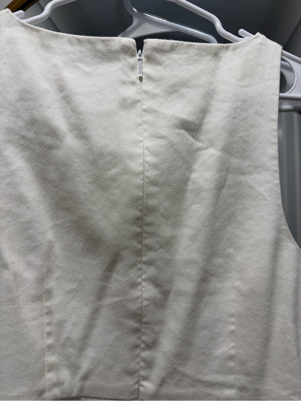 Babaton White linen Sleeveless Dress w pockets
